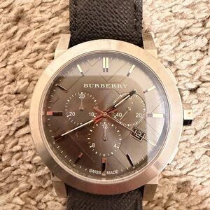 Burberry Gray and Black Chronograph Watch